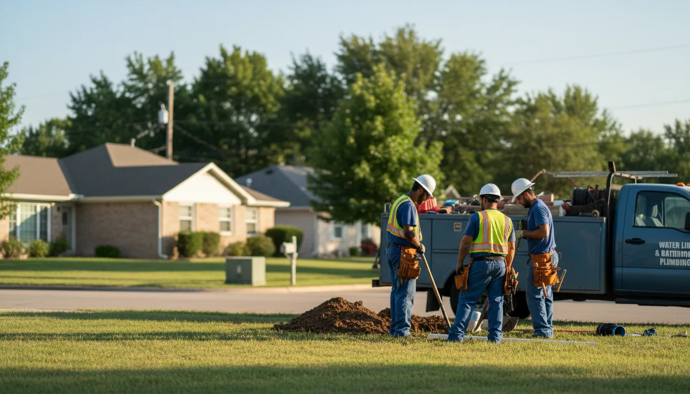 Residential water line and bathroom plumbing service in Silverdale, PA